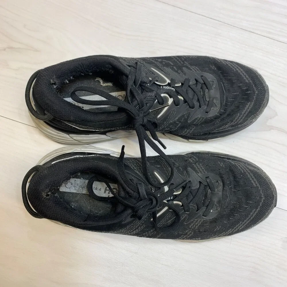Hoka One One Shoes Gaviota 4‎ Women's Size 8B Black White Athletic Sneaker